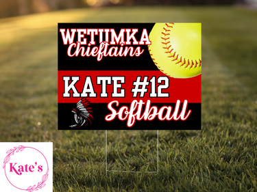 Wetumka Chieftains Softball Yard Sign